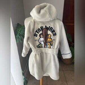 Star Wars Kids Fleece Hooded‎ Robe – Size 3T– Beige – Characters Graphic